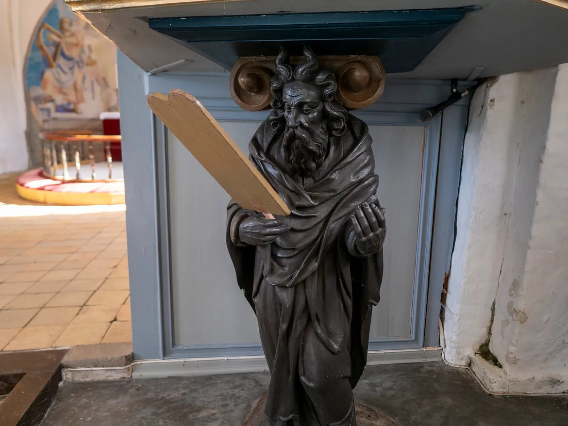 Detalje fra Krummerup Kirkes prædikestol